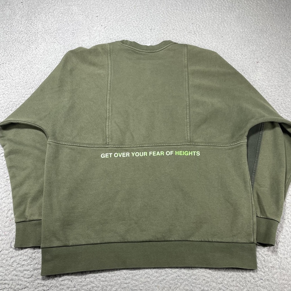 Nike Air Sweatshirt Mens Medium Green Fleece‎ Crewneck Pullover Graphic Slogan - Picture 4 of 10